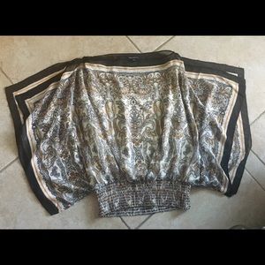 Top silk patterned scarf tunic style